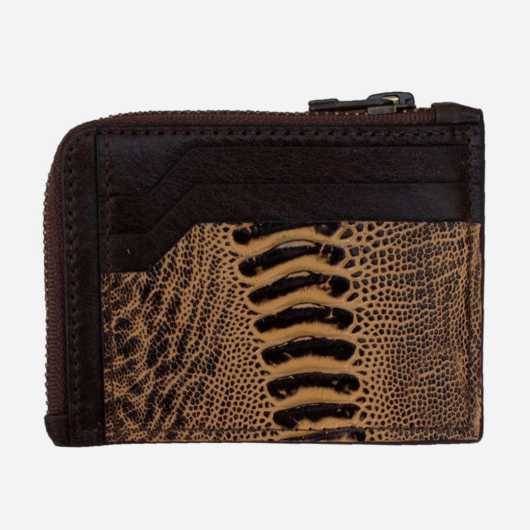 Veneno Leather Goods Cartera con Zipper pequeña "The Strike" - Ostrich Orión