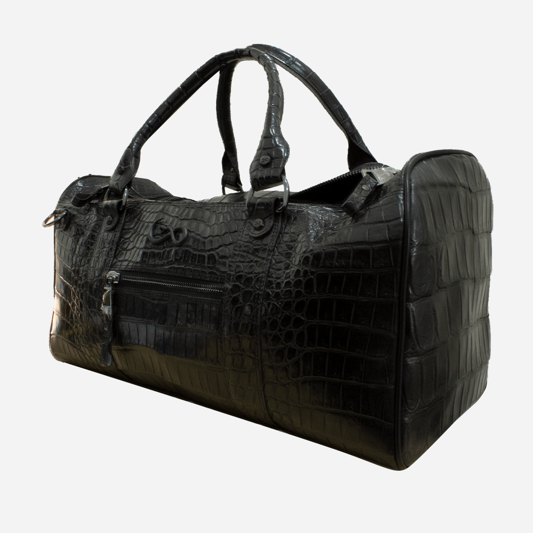 Veneno Leather Goods Elite "TITÁN Weekender" Billionaire Croc Black