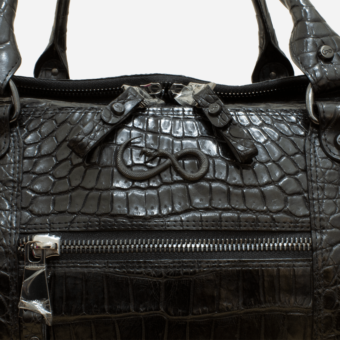 Veneno Leather Goods Elite "TITÁN Weekender" Billionaire Croc Black