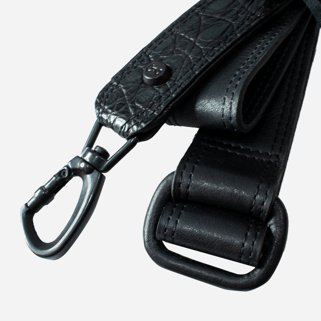 Veneno Leather Goods Elite "TITÁN Weekender" Billionaire Croc Black