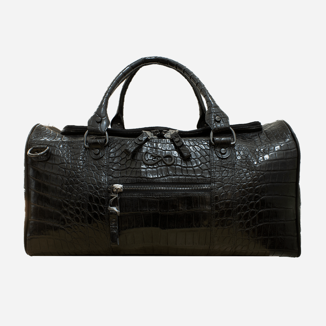 Veneno Leather Goods Elite "TITÁN Weekender" Billionaire Croc Black