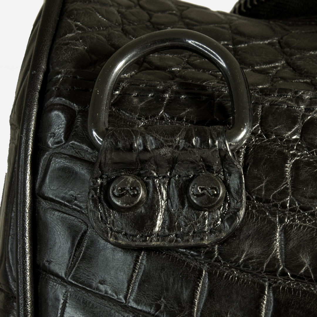 Veneno Leather Goods Elite "TITÁN Weekender" Billionaire Croc Black