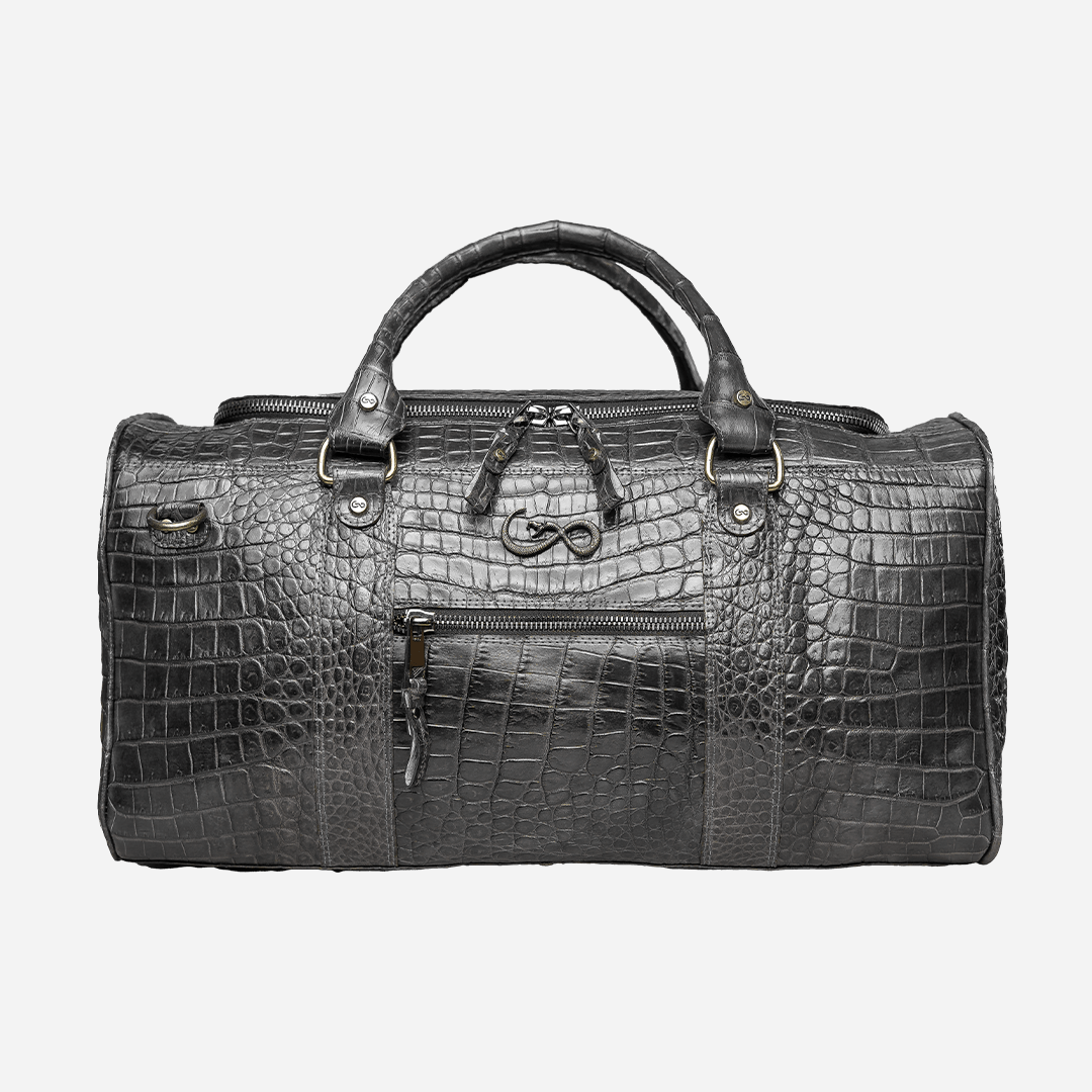 Veneno Leather Goods Elite "TITÁN Weekender"  Billionaire Croc Gray