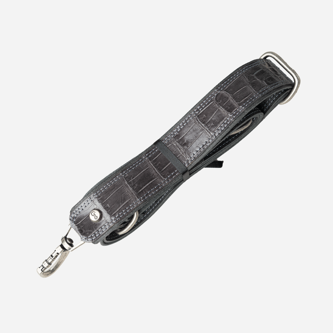 Veneno Leather Goods Elite "TITÁN Weekender" Billionaire Croc Gray