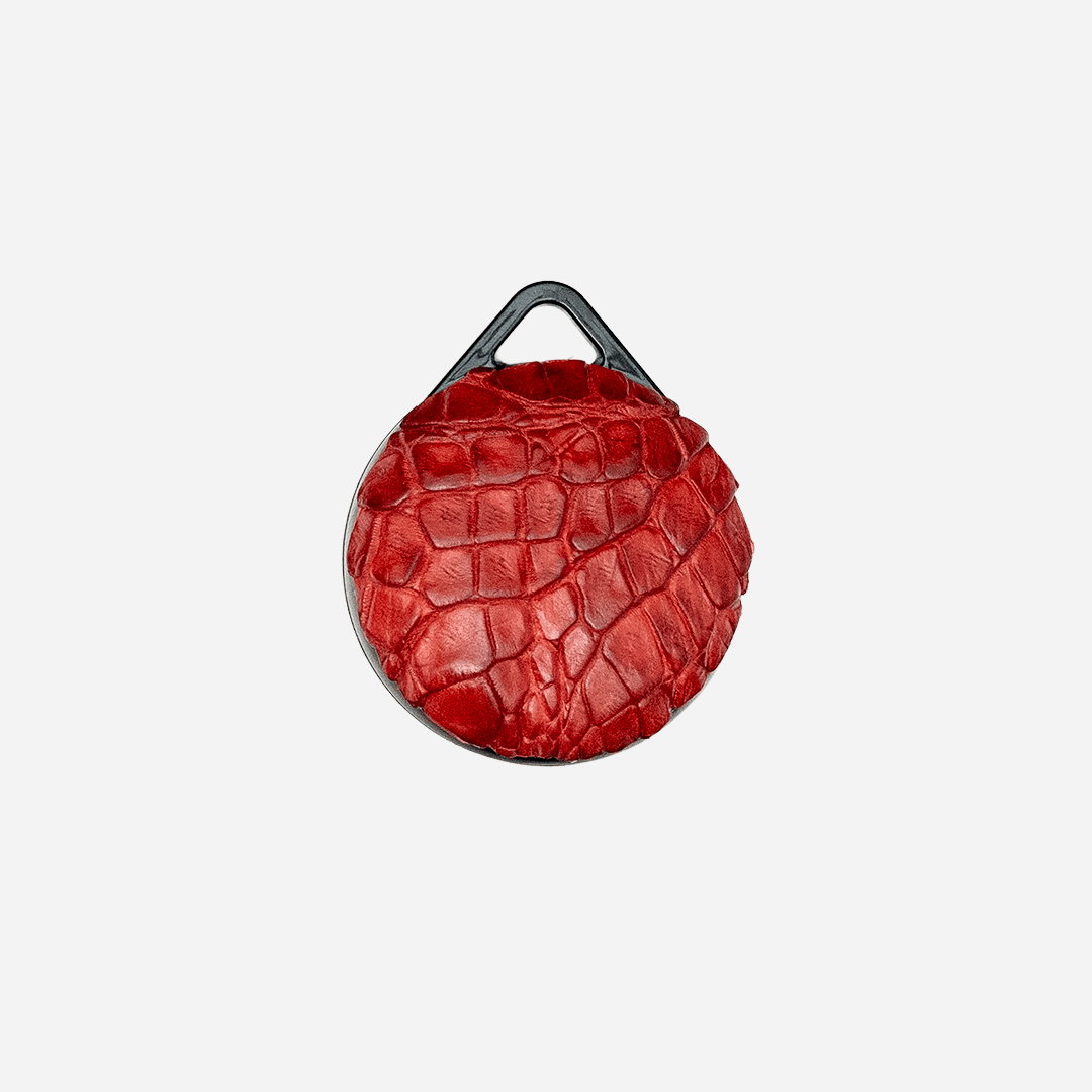 Veneno Leather Goods Funda AirTag - Billionaire Croc Red