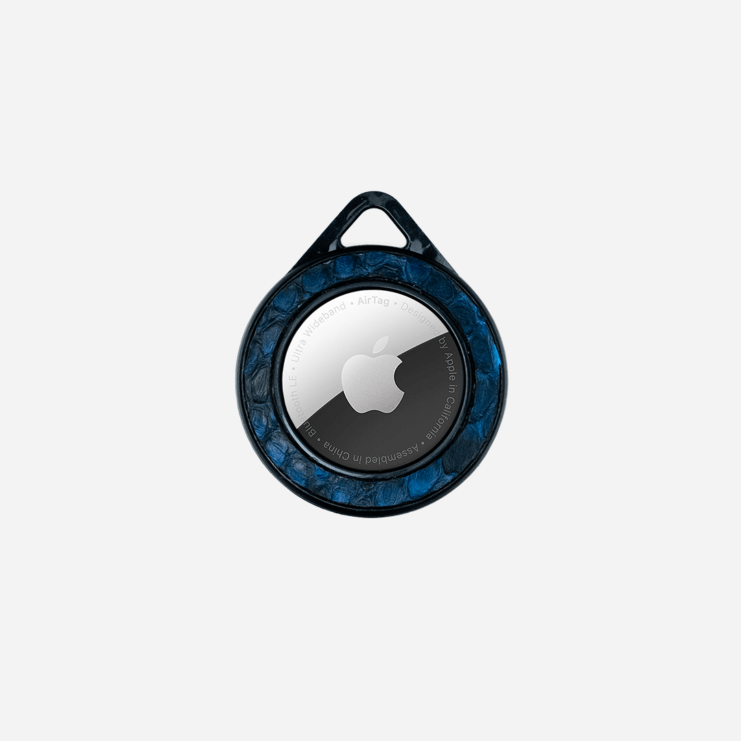 Veneno Leather Goods Funda AirTag - Python Blue
