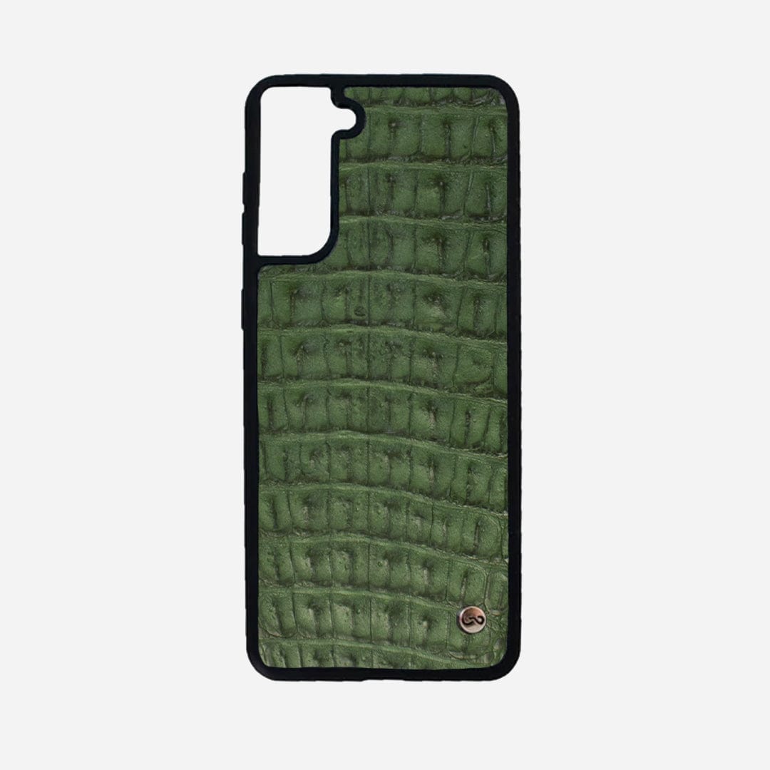 Veneno Leather Goods Funda S21 FE Billionaire Croc Green