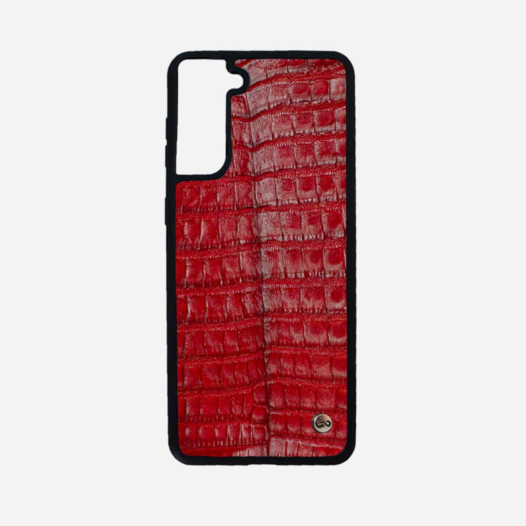 Veneno Leather Goods Funda S21 FE Billionaire Croc Red
