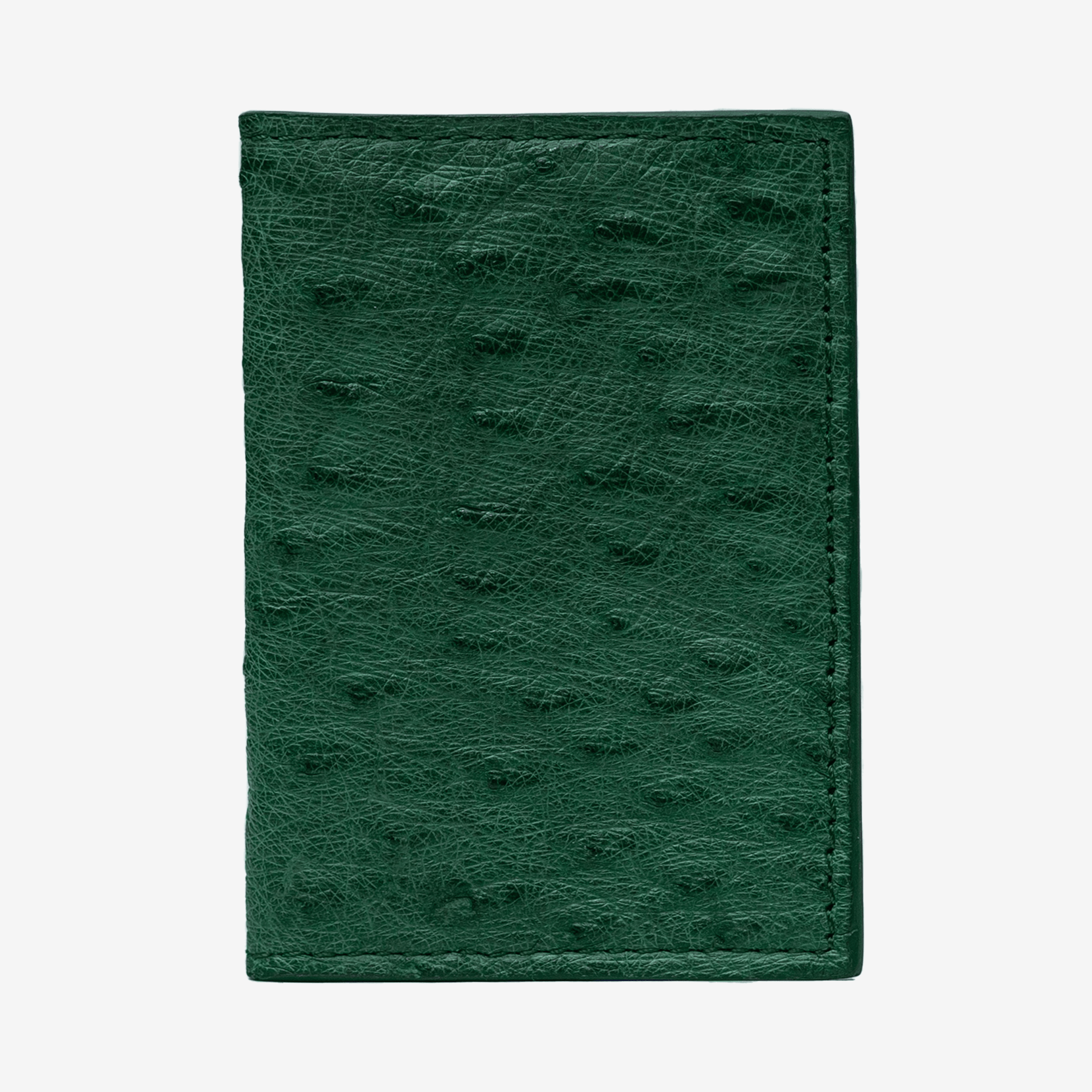 Veneno Leather Goods Tarjetero Vertical "Huracán" Ostrich Full Green