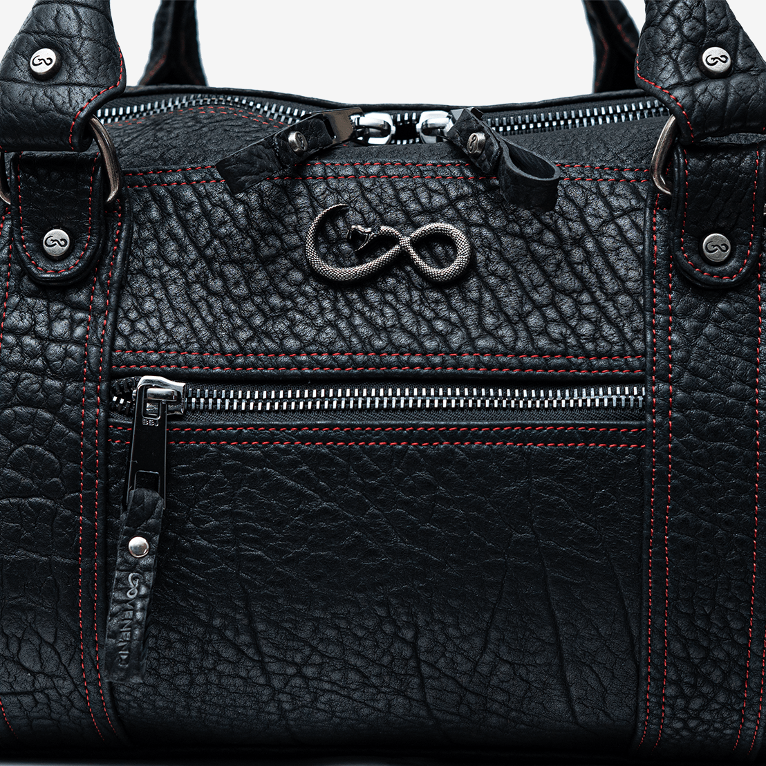 Veneno Leather Goods "TITÁN Weekender" Bull Neck Black