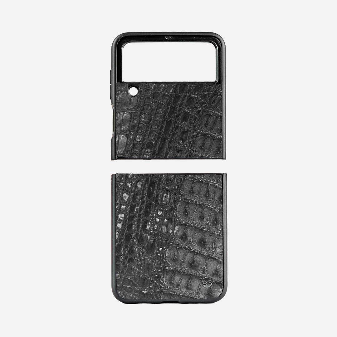 Veneno Leather Goods ZFLIP4 - Billionaire Croc Gray
