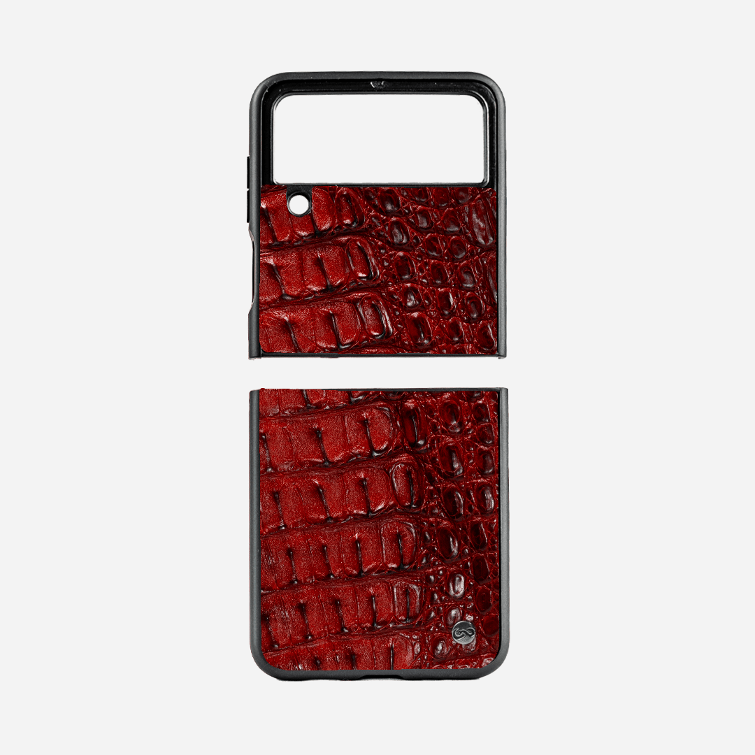 Veneno Leather Goods ZFLIP4 - Billionaire Croc Red
