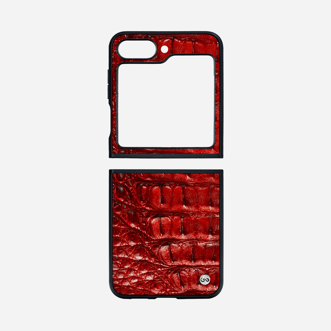 Veneno Leather Goods ZFLIP5 - Billionaire Croc Billionaire Red
