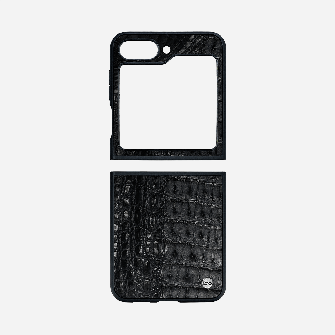 Veneno Leather Goods ZFLIP5 - Billionaire Croc Black