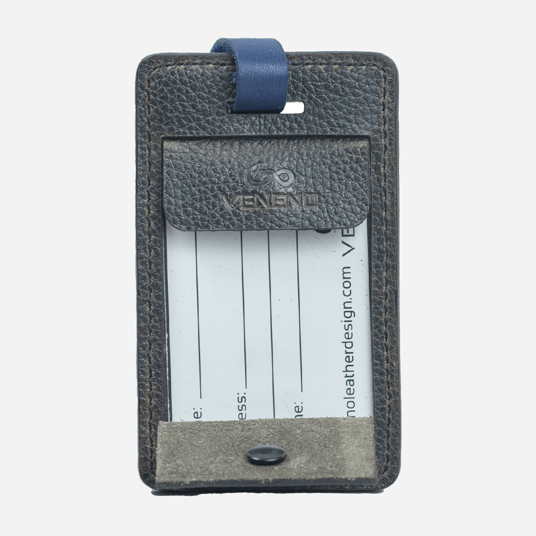 VenenoLeatherDesign Leather Goods Café Bag Tag Gray