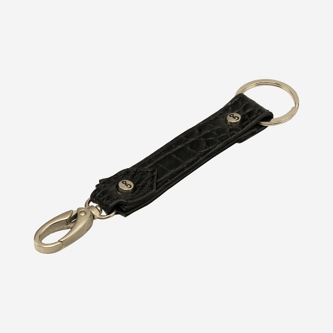 VenenoLeatherDesign Llavero- Billionaire Black Croc