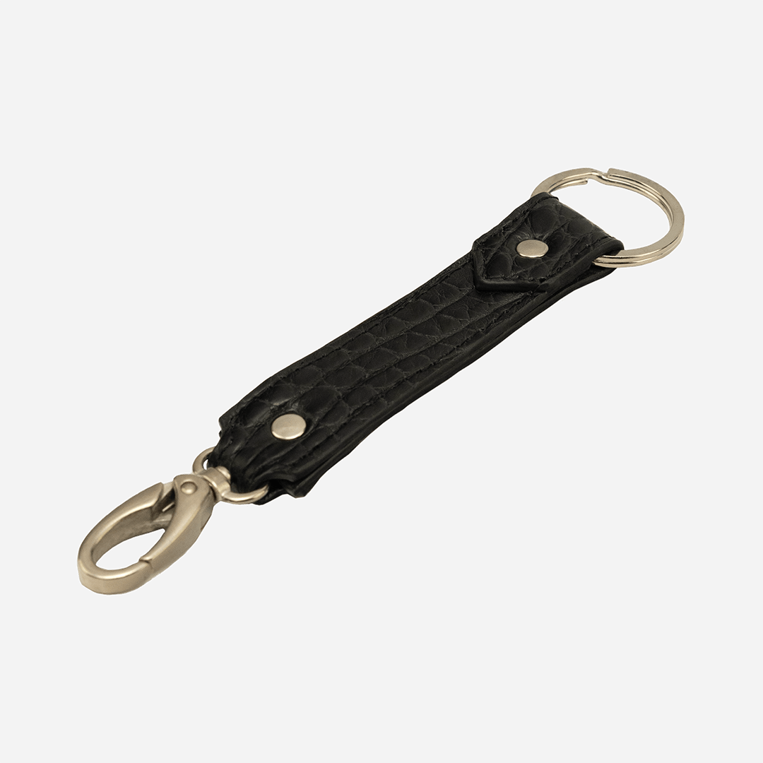 VenenoLeatherDesign Llavero- Billionaire Black Croc