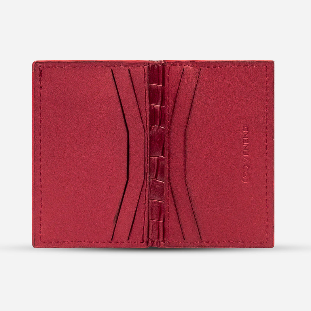 Tarjetero Vertical "Huracán" Faux Rouge