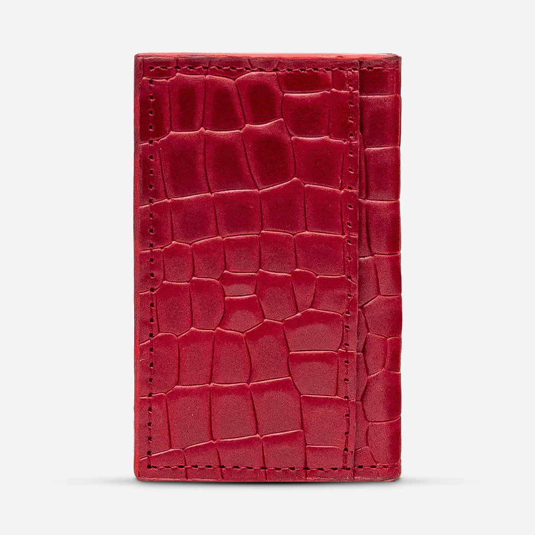 Tarjetero Vertical "Huracán" Faux Rouge