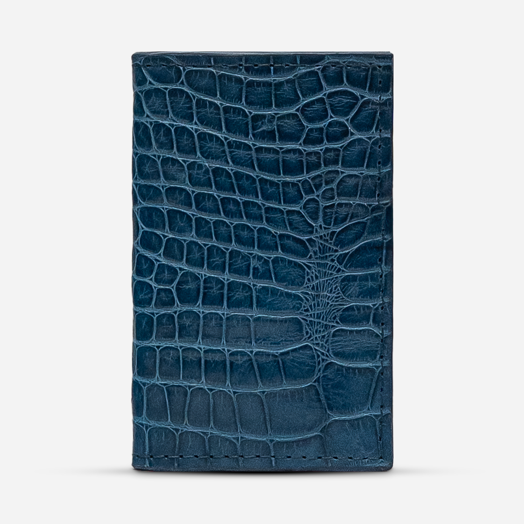 Tarjetero Vertical "Huracán" Billionaire Croc Patent Blue
