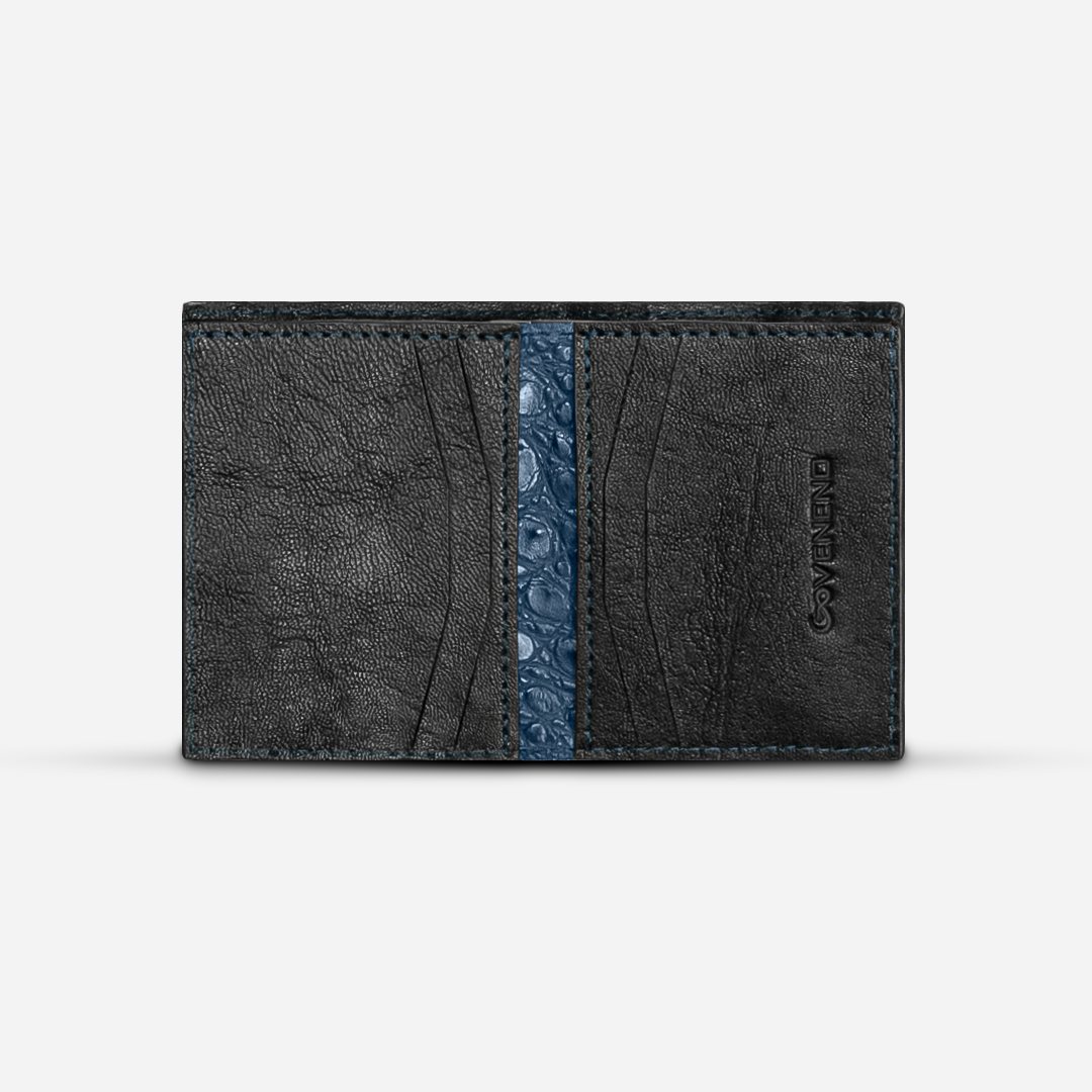 Cartera Compacta "The TIE" Billionaire Croc Navy Blue