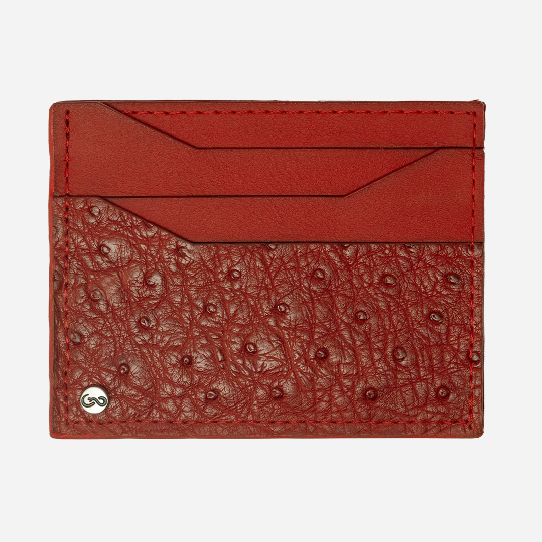 Tarjetero Horizontal "Turbo" Ostrich Red