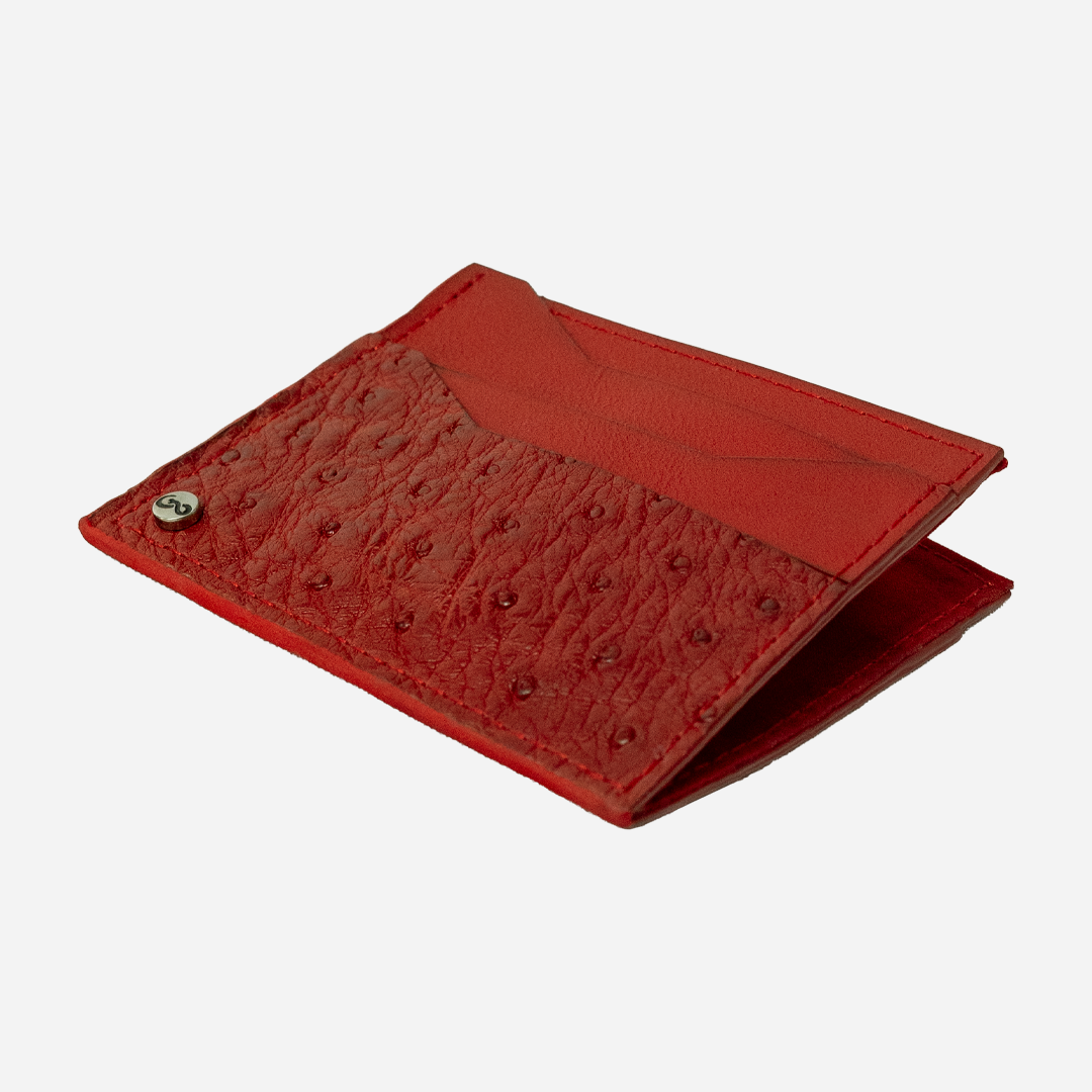 Tarjetero Horizontal "Turbo" Ostrich Red