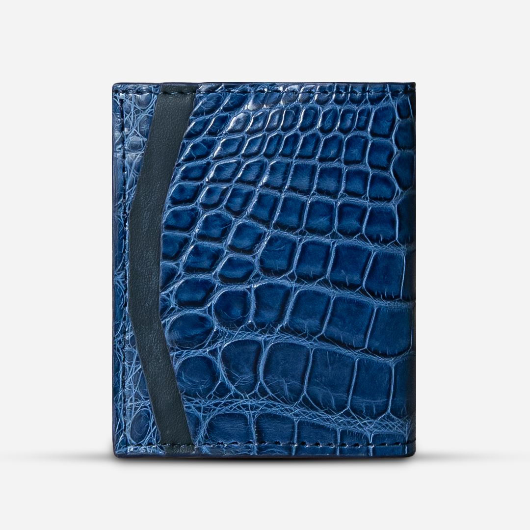 Cartera Compacta "The TIE" Billionaire Croc Patent Blue