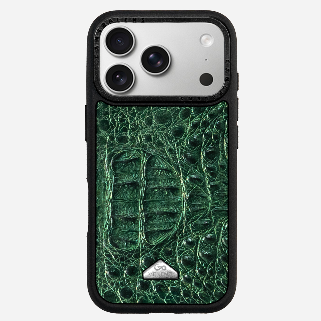 Funda iPhone 17 Pro Phantom Croc Green
