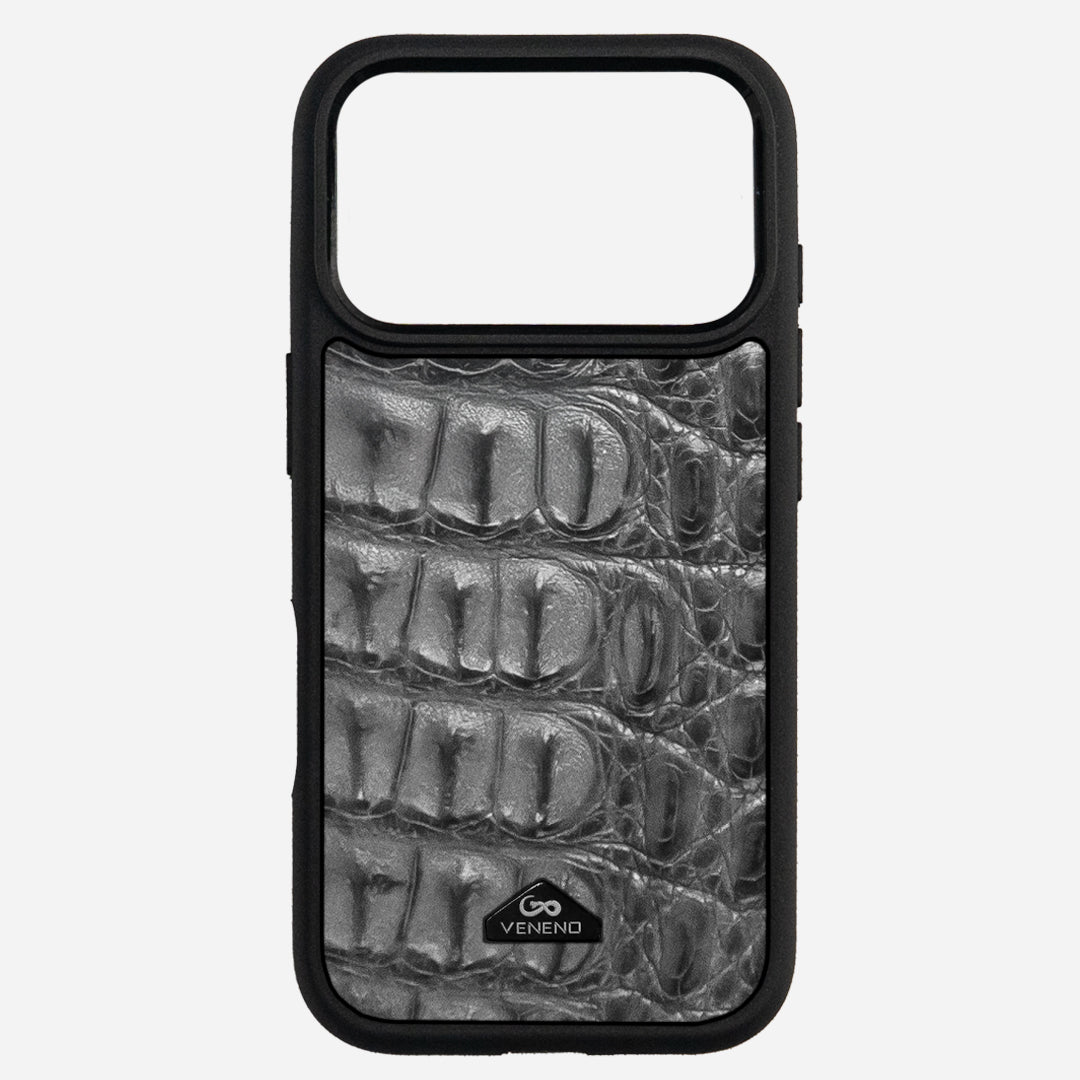 Funda iPhone 17 Pro Billionaire Croc Gray