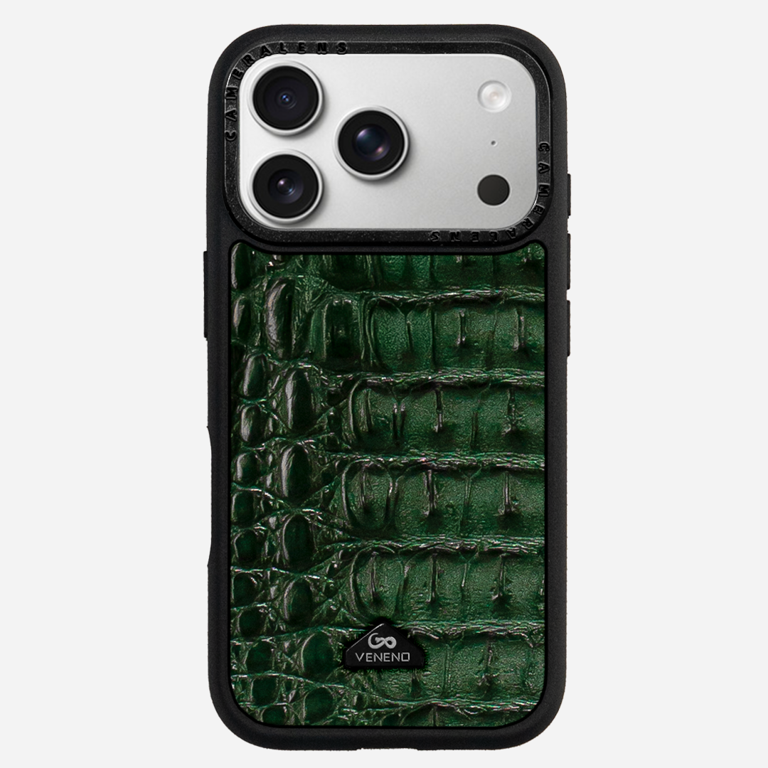 Funda iPhone 17 Pro Max Croc Green