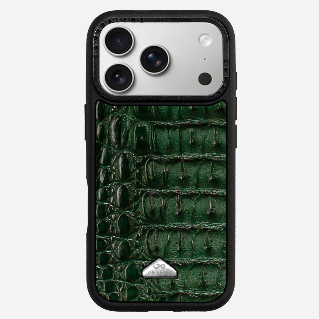 Funda iPhone 17 Pro Billionaire Croc Green