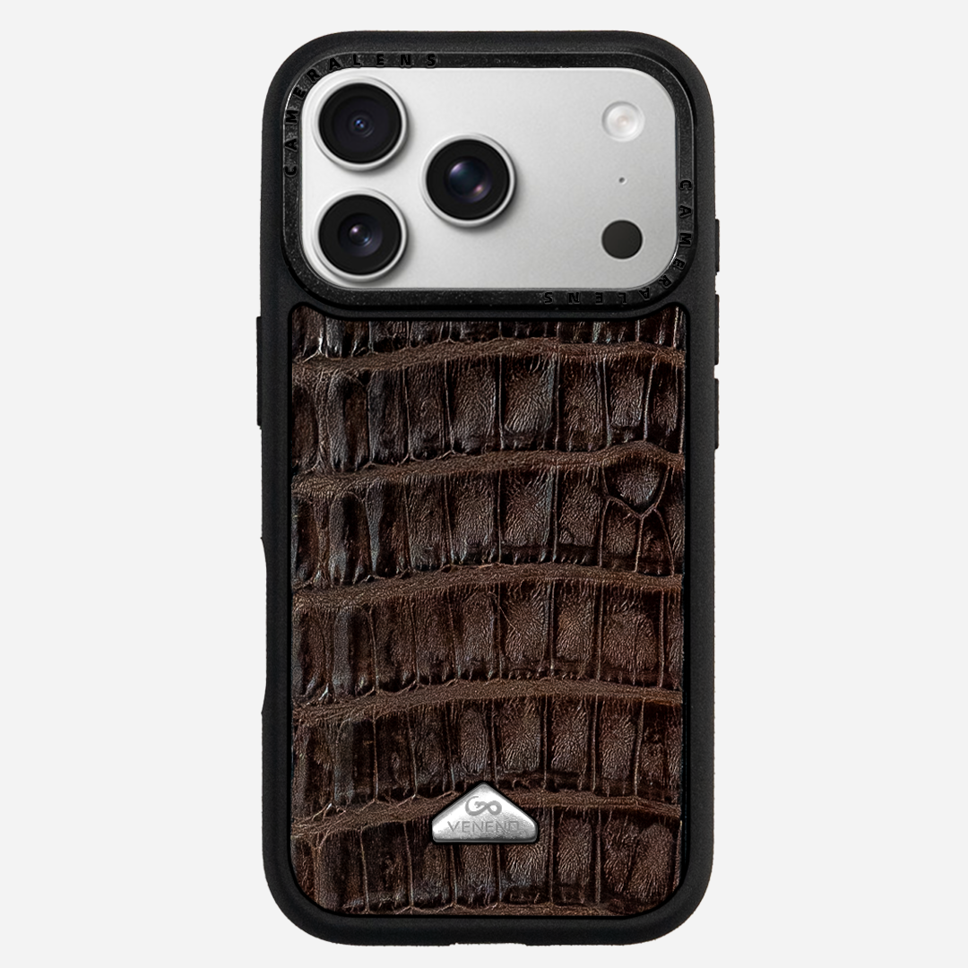 Funda iPhone 17 Pro Billionaire Croc Brown
