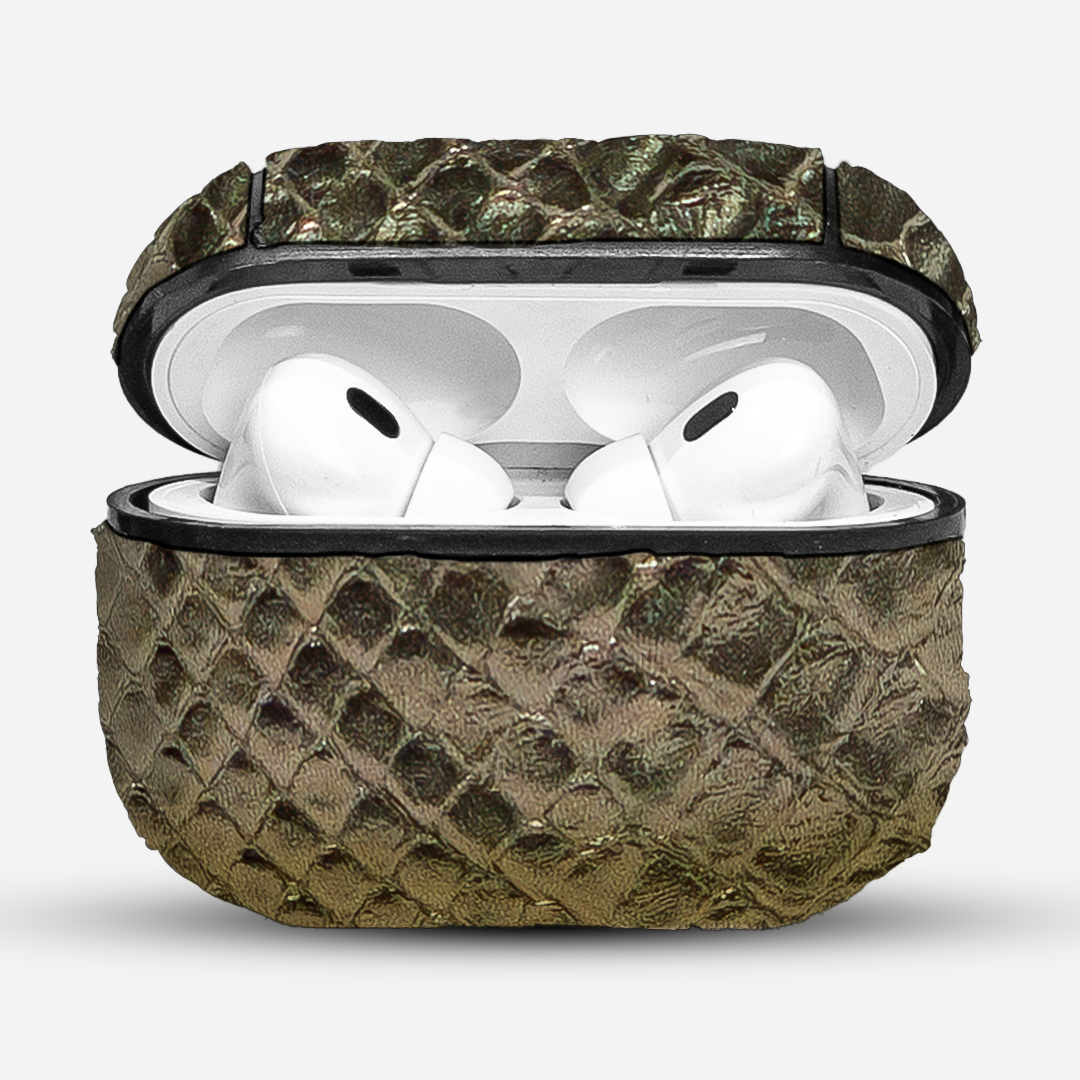 Funda “Airpods PRO 1/2 Gen” Python Sahara Gold