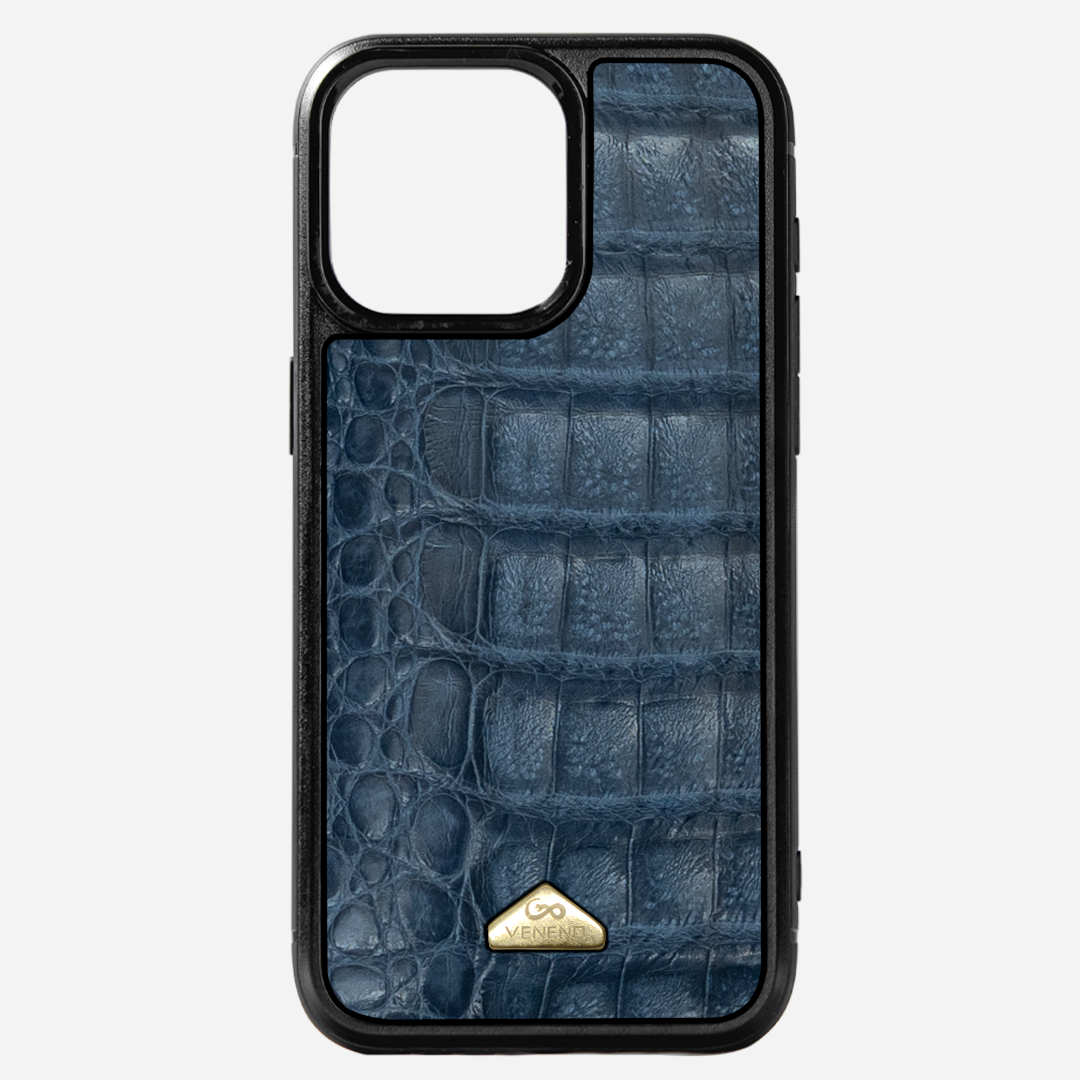 Funda iPhone 15 Pro Billionaire Illuminati Croc Navy Blue