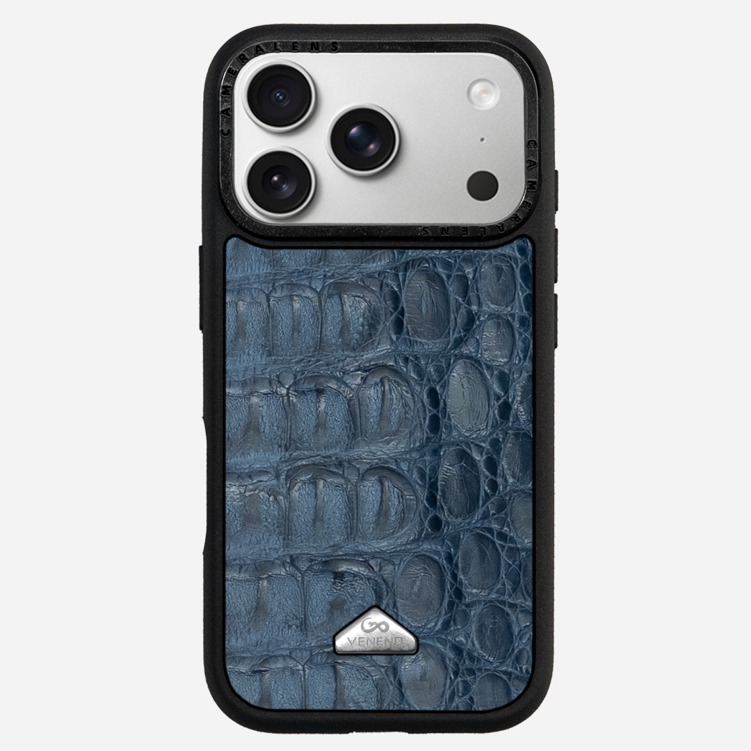 Funda iPhone 18 Pro Max Billionaire Croc Navy Blue