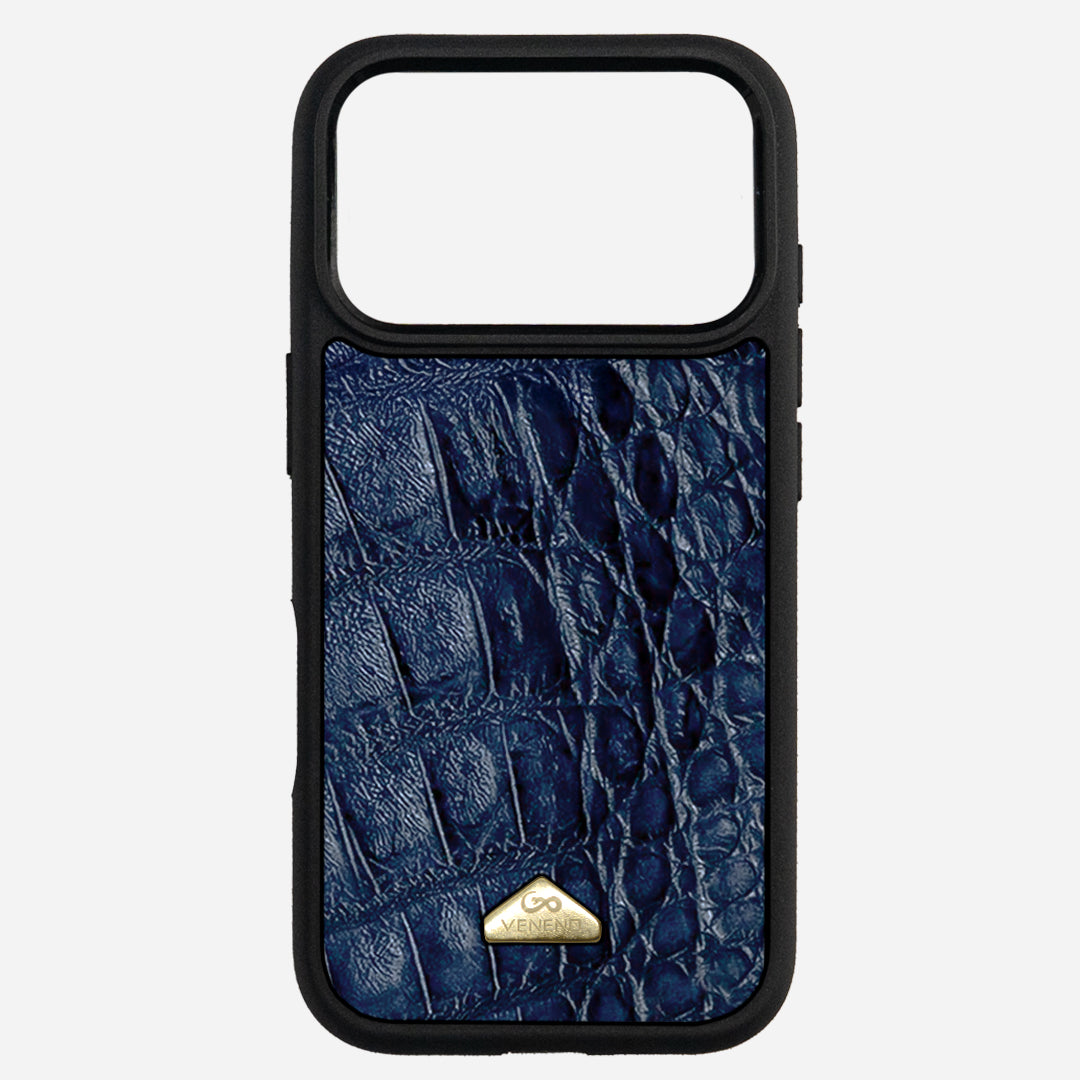 Funda iPhone 17 Pro Billionaire Croc Navy Blue