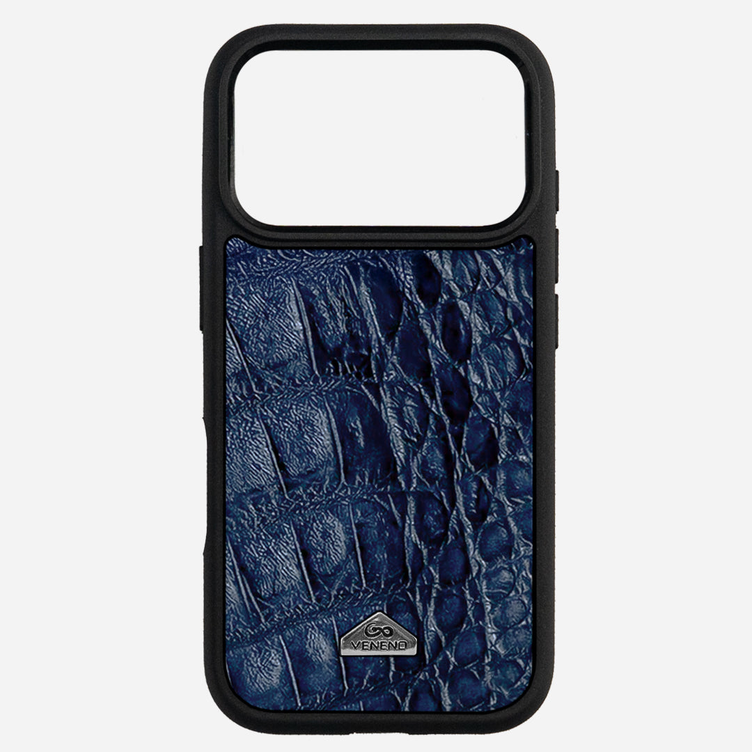Funda iPhone 17 Pro Billionaire Croc Navy Blue