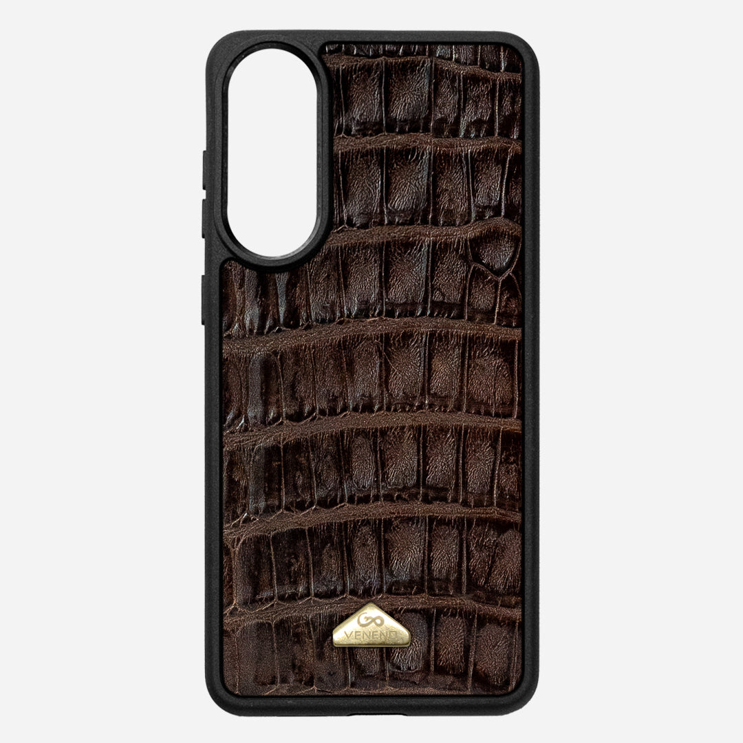 Funda S25 Edge Illuminati Billionaire Croc Brown