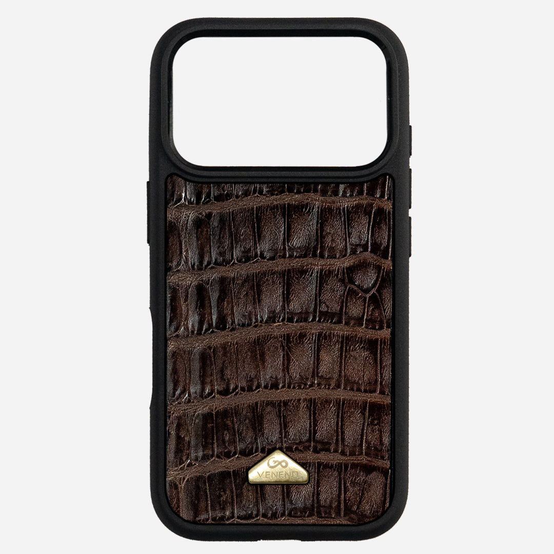 Funda iPhone 17 Pro Max Billionaire Croc Brown