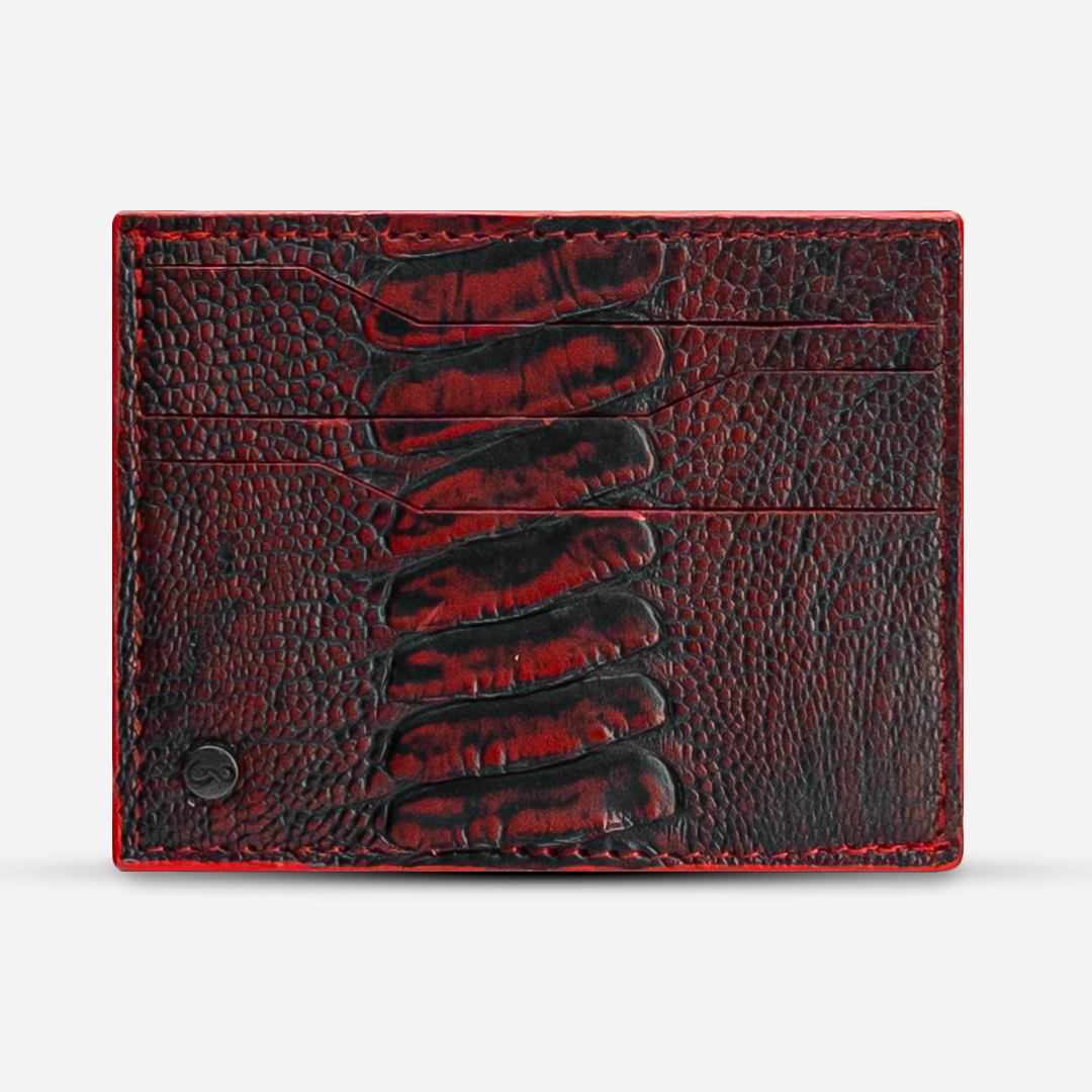 Tarjetero Horizontal "Turbo" Ostrich Red