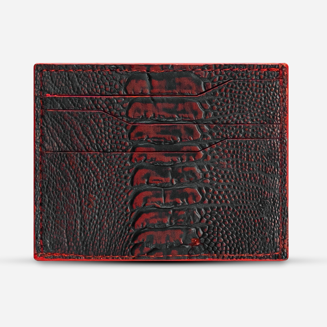 Tarjetero Horizontal "Turbo" Ostrich Red