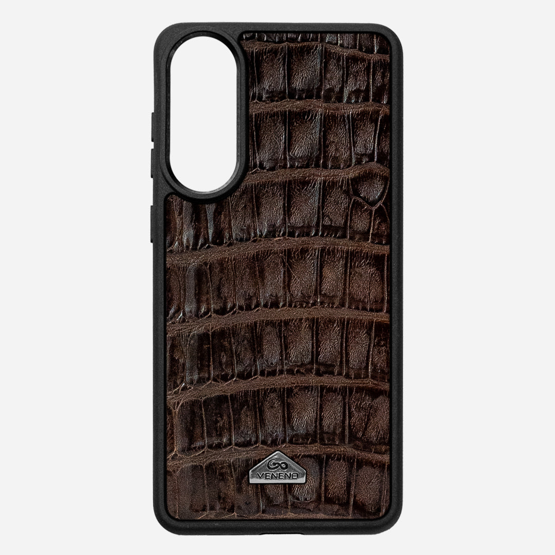 Funda S25 Edge Illuminati Billionaire Croc Brown