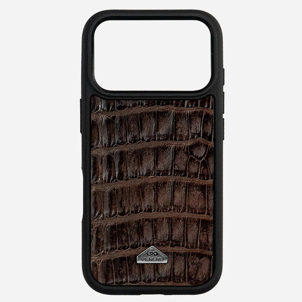 Funda iPhone 17 Pro Billionaire Croc Brown