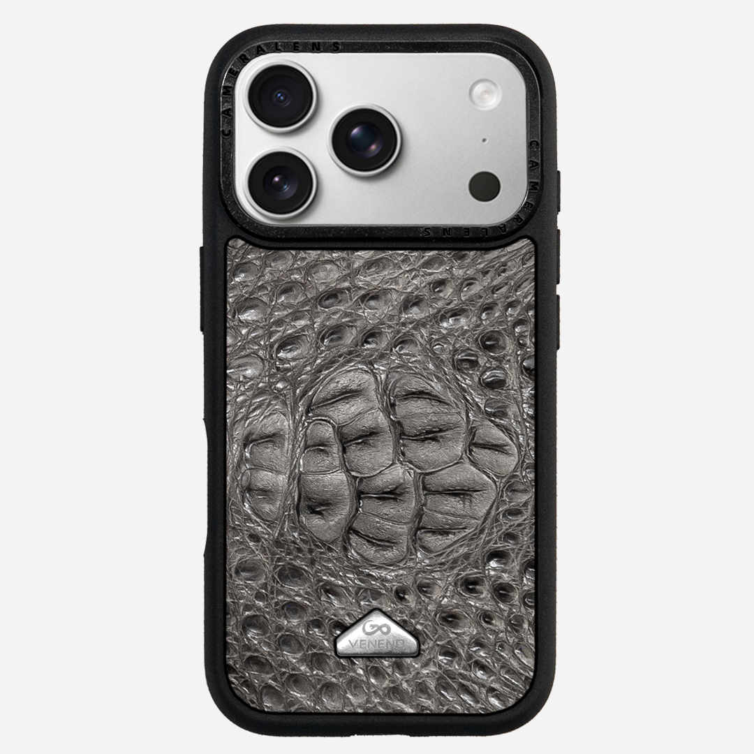 Funda iPhone 17 Pro Phantom Croc Gray
