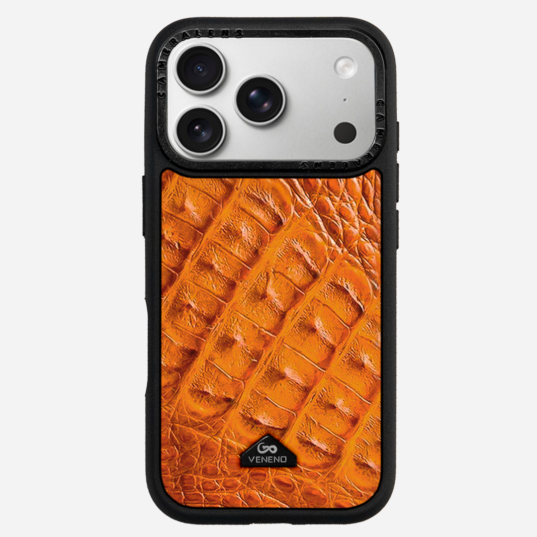 Funda iPhone 17 Pro Max Billionaire Croc Orange Sunset