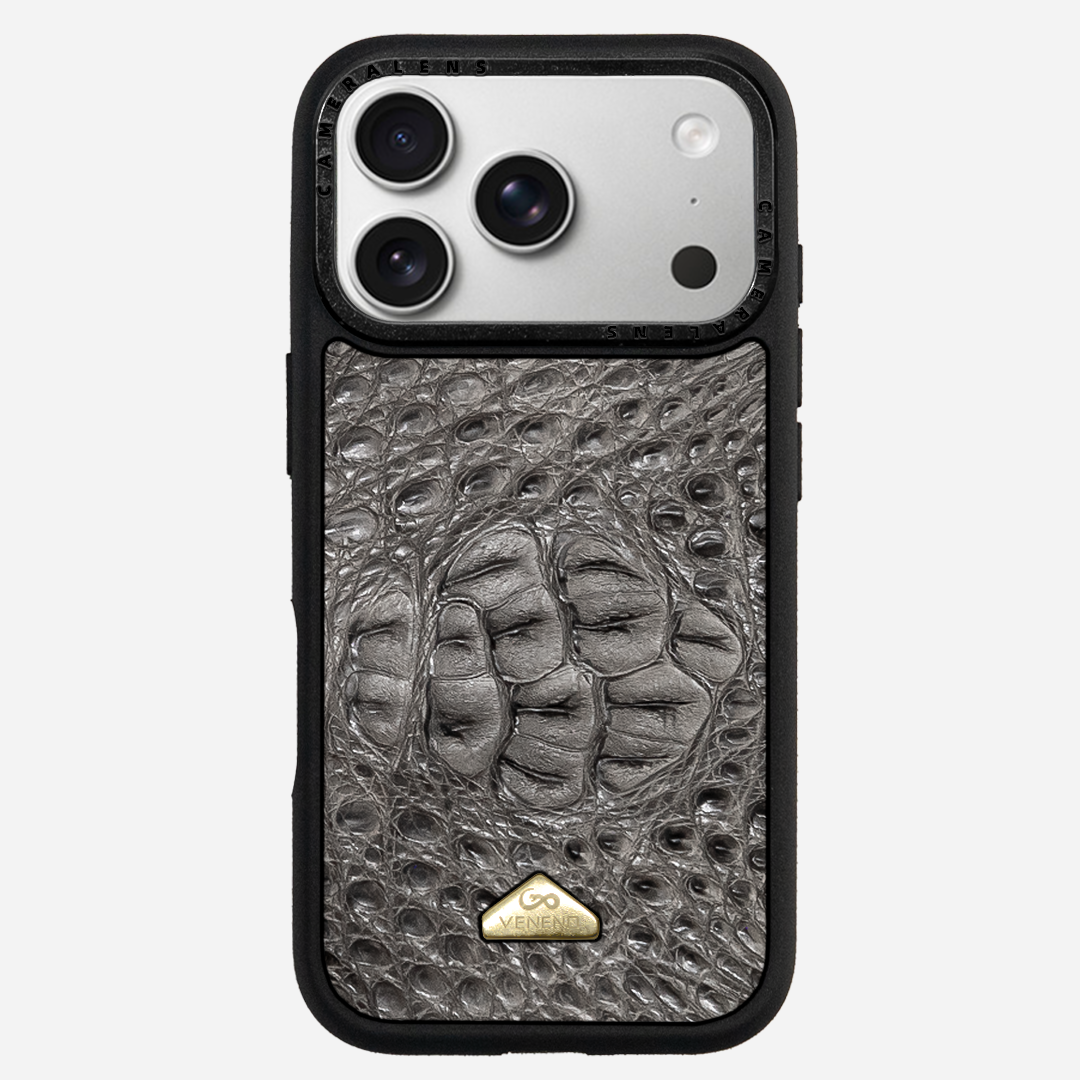 Funda iPhone 17 Pro Phantom Croc Gray