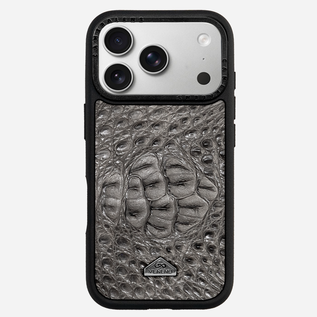 Funda iPhone 17 Pro Phantom Croc Gray
