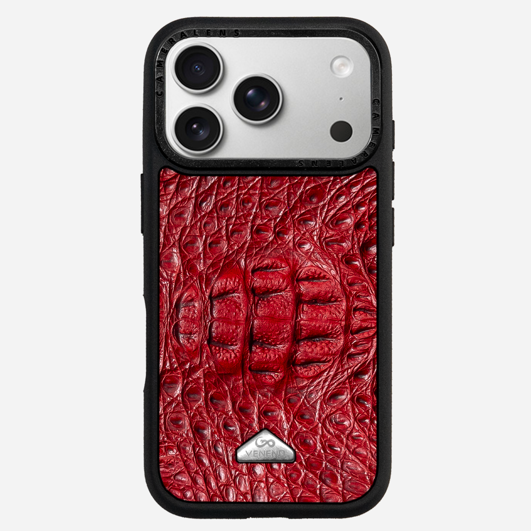Funda iPhone 17 Pro Phantom Croc Red