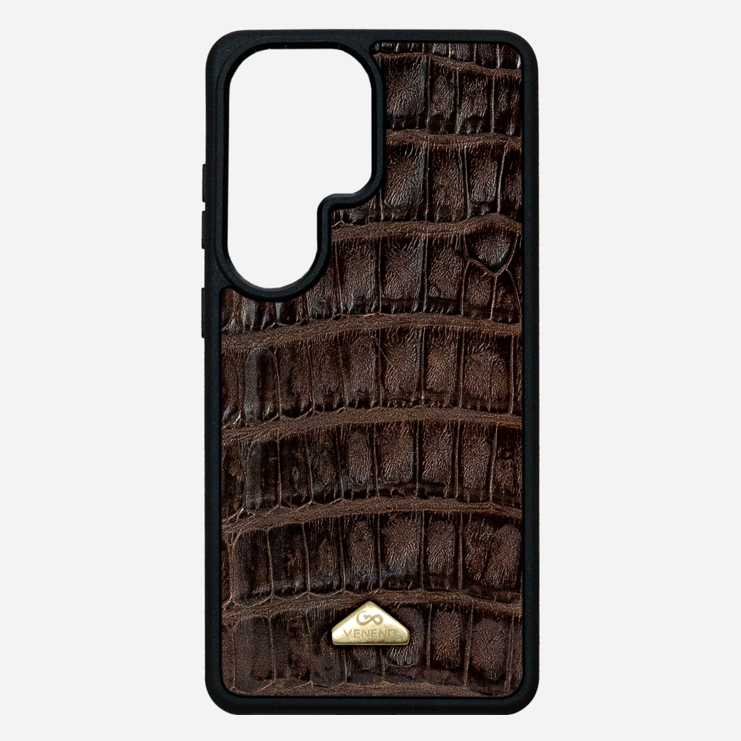 Funda S26 Ultra Illuminati Billionaire Croc Brown